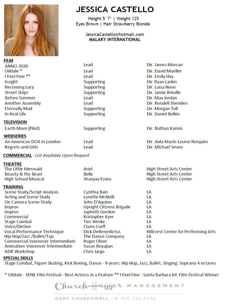 Jessica Castello Theatrical Resume